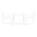 HAVEN Set mobilier terasă/grădină, 2 scaune și masă alb