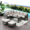 STOKE Set mobilier terasă/grădină, 2 taburete, 2 canapele și măsuță