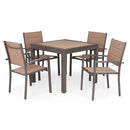 LUCCA Set mobilier terasă/grădină, 4 scaune și masă extensibilă