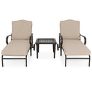 LAUREL Set mobilier terasă/gradină, 2 șezlonguri și măsuță