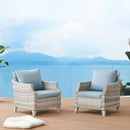 DERBY Set mobilier terasă/grădină, 2 fotolii, 2 taburete, canapea