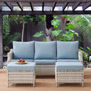 DERBY Set mobilier terasă/grădină, 2 fotolii, 2 taburete, canapea