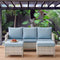 DERBY Set mobilier terasă/grădină, 2 fotolii, 2 taburete, canapea