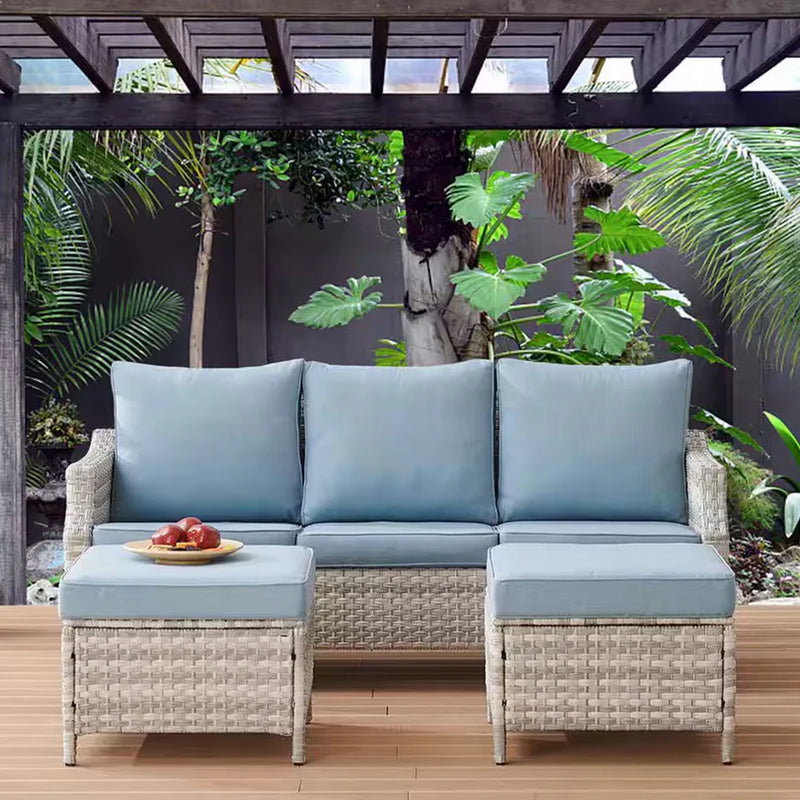 DERBY Set mobilier terasă/grădină, 2 fotolii, 2 taburete, canapea