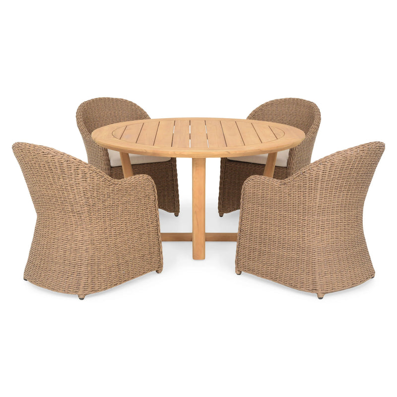 TOBAGO Set mobilier terasă/grădină, 4 scaune și masă