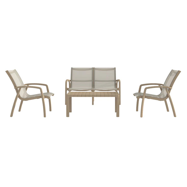 MARTA Set mobilier terasă/grădină, 2 fotolii, canapea și măsuță