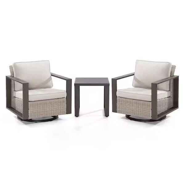 LONDON Set mobilier terasă/grădină, 2 fotolii rotative și masă