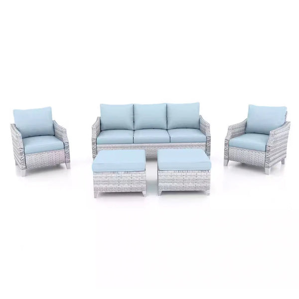 DERBY Set mobilier terasă/grădină, 2 fotolii, 2 taburete, canapea