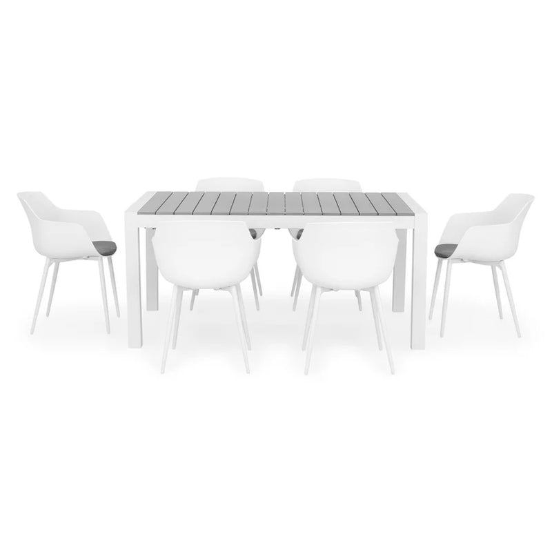 ENCORE/PACO Set mobilier terasă/grădină, 6 scaune și masă extensibilă