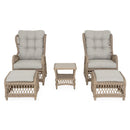 COSETTE Set mobilier terasă/grădină, 2 fotolii, 2 taburete și măsuță