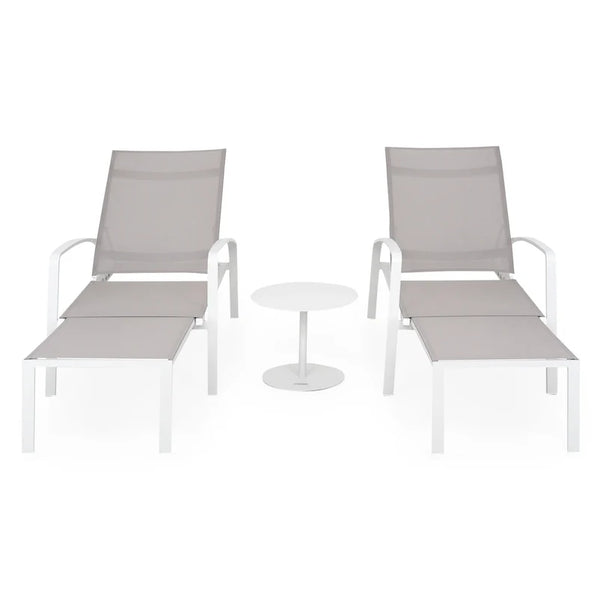 COSMO Set mobilier terasă/gradină, 2 șezlonguri și măsuță