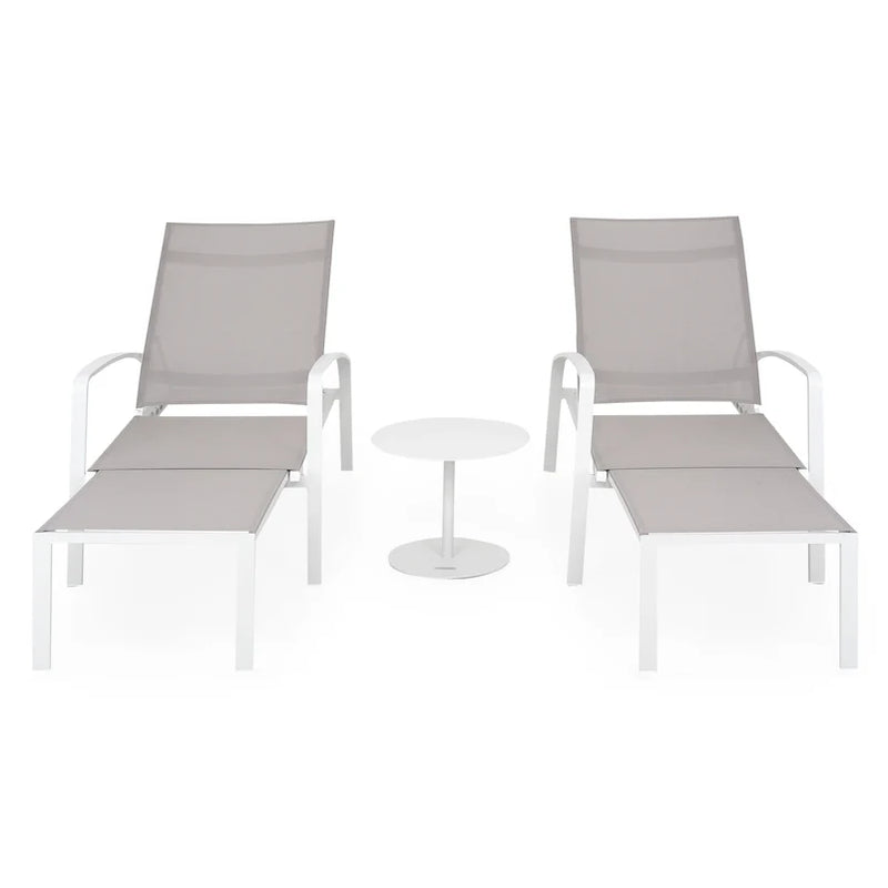 COSMO Set mobilier terasă/gradină, 2 șezlonguri și măsuță