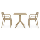 TIPPUS/CRUSOE Set mobilier terasă/grădină, masă și 2 scaune bej