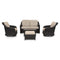 CANNET Set mobilier terasă/grădină, 2 fotolii rotative, canapea, taburet și măsuță cafea
