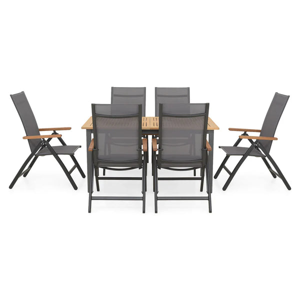 MARCUS/EASY Set mobilier terasă/grădină, 6 scaune și masă extensibilă