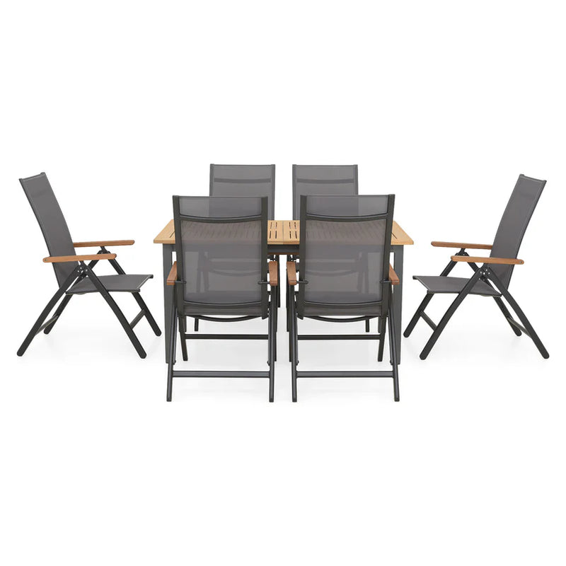 MARCUS/EASY Set mobilier terasă/grădină, 6 scaune și masă extensibilă