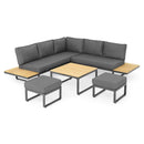 BUFFALO Set mobilier terasă/grădină, 2 taburete, 2 canapele și măsuță