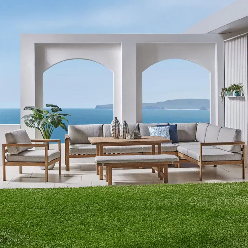NORDIC Set mobilier terasă/grădină, fotoliu, banchetă, colțar și măsă