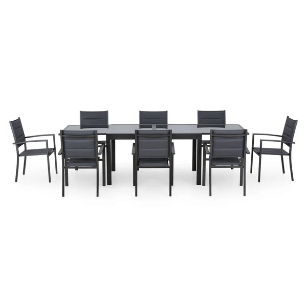 LUCCA Set mobilier terasă/grădină, 8 scaune și masă extensibilă