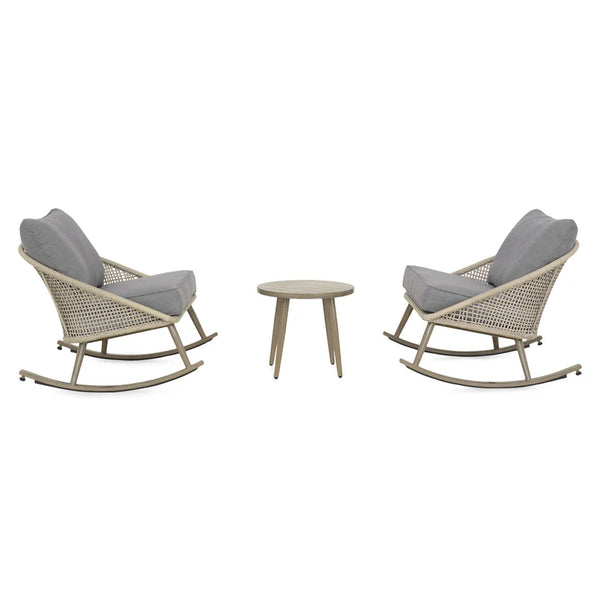 AVERY CREEK Set mobilier terasă/grădină, 2 balansoare și măsuță