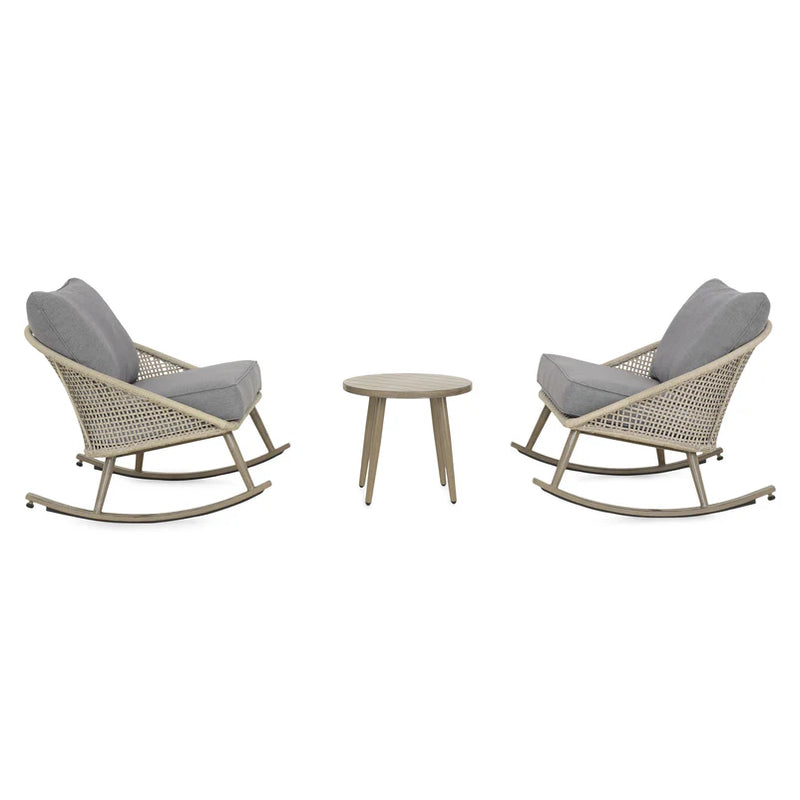 AVERY CREEK Set mobilier terasă/grădină, 2 balansoare și măsuță