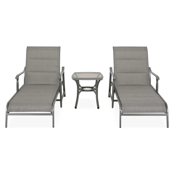 SOPHIA Set mobilier terasă/grădină, 2 șezlonguri și măsuță