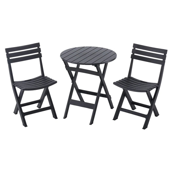ICARDI Set mobilier terasă/grădină, 2 scaune și masă pliabile