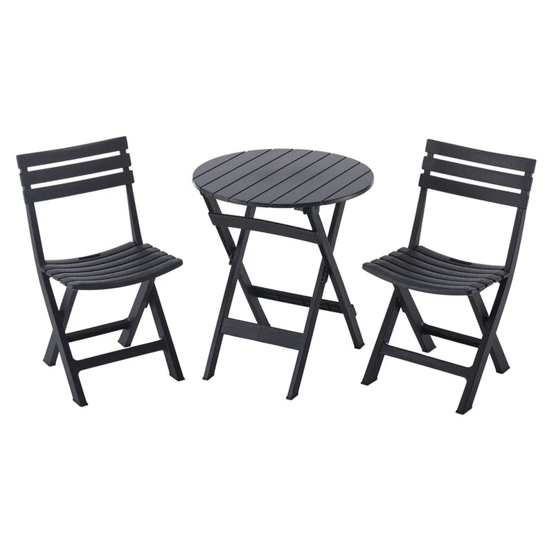 ICARDI Set mobilier terasă/grădină, 2 scaune și masă pliabile