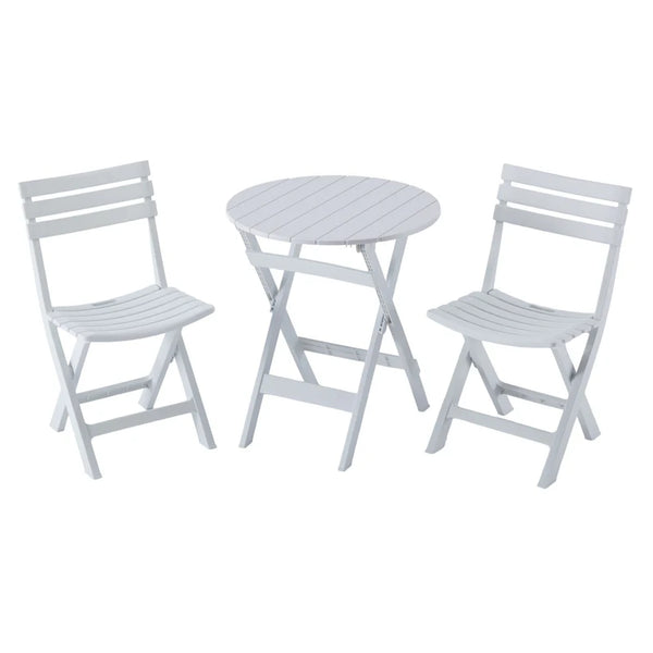 ICARDI Set mobilier terasă/grădină, 2 scaune și masă pliabile