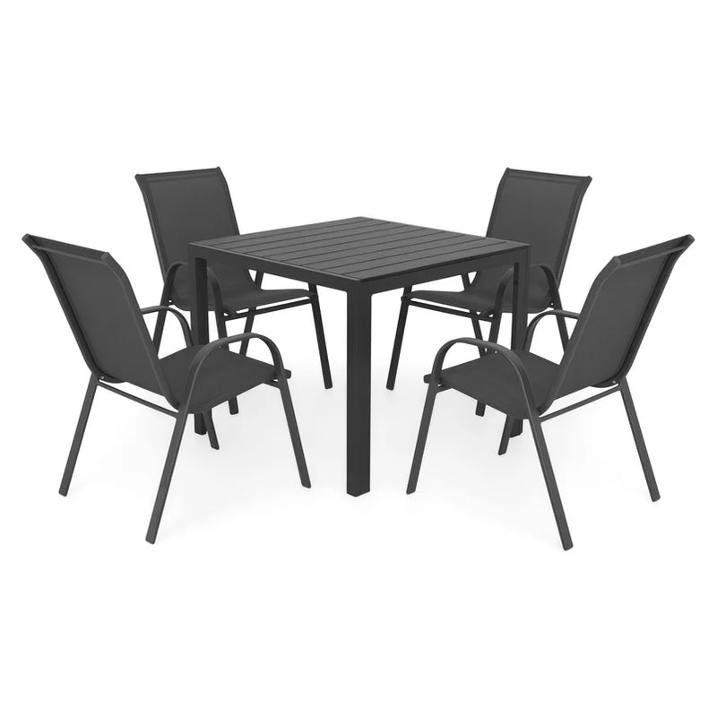 ENCORE/BASIC Set mobilier terasă/grădină, 4 scaune și masă