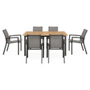 MARCUS/SILVIE Set mobilier terasă/grădină, 6 scaune și masă extensibilă
