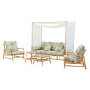 WARSAW Set mobilier terasă/grădină, 2 fotolii, canapea cu baldachin și 2 măsuțe