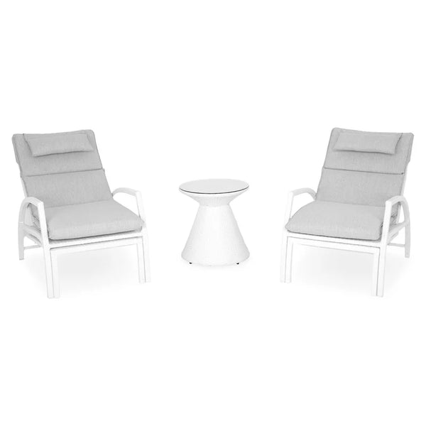 SALIMA Set mobilier gradină/terasă, 2 sezlonguri și măsuță