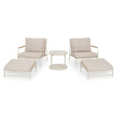 ERIS Set mobilier terasă/grădină, 2 fotolii, 2 taburete și măsuță