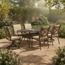 KINGSTON Set mobilier terasă/grădină, 4 scaune, 2 balansoare și masă