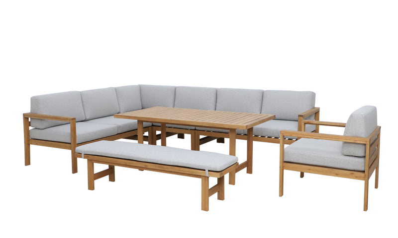 NORDIC Set mobilier terasă/grădină, fotoliu, banchetă, colțar și măsă