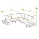 BUFFALO Set mobilier terasă/grădină, 2 taburete, 2 canapele și măsuță