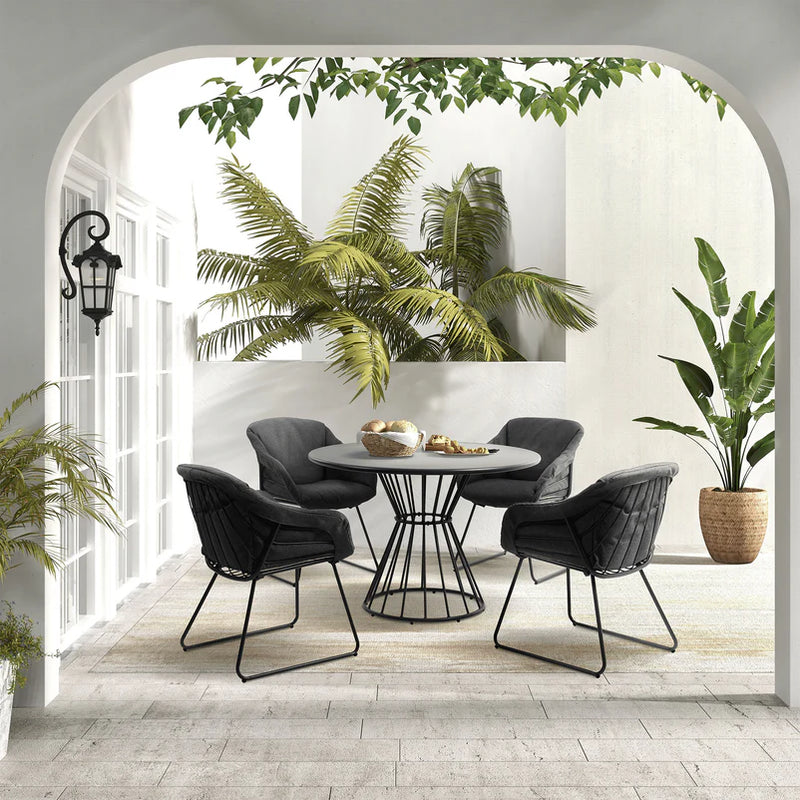 ROYAL Set mobilier terasă/grădină, 4 scaune și masă