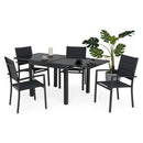 LUCCA Set mobilier terasă/grădină, 4 scaune și masă extensibilă