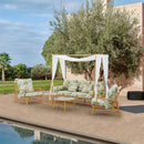 WARSAW Set mobilier terasă/grădină, 2 fotolii, canapea cu baldachin și 2 măsuțe