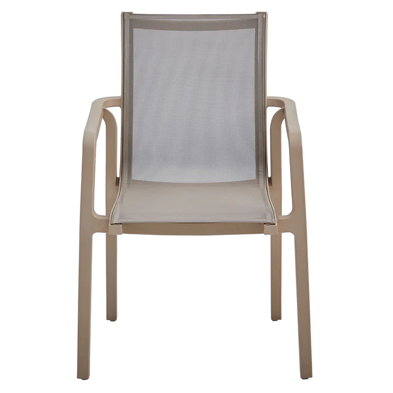 MARTA Set mobilier terasă/grădină, 4 scaune și masă sampanie