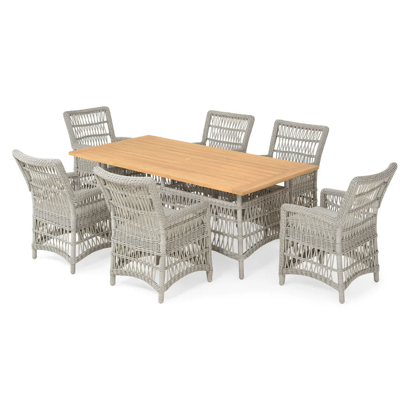 MACKINAC Set mobilier terasă/grădină, 6 scaune și masă