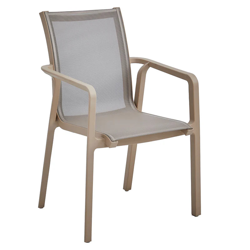 MARTA Set mobilier terasă/grădină, 4 scaune și masă sampanie