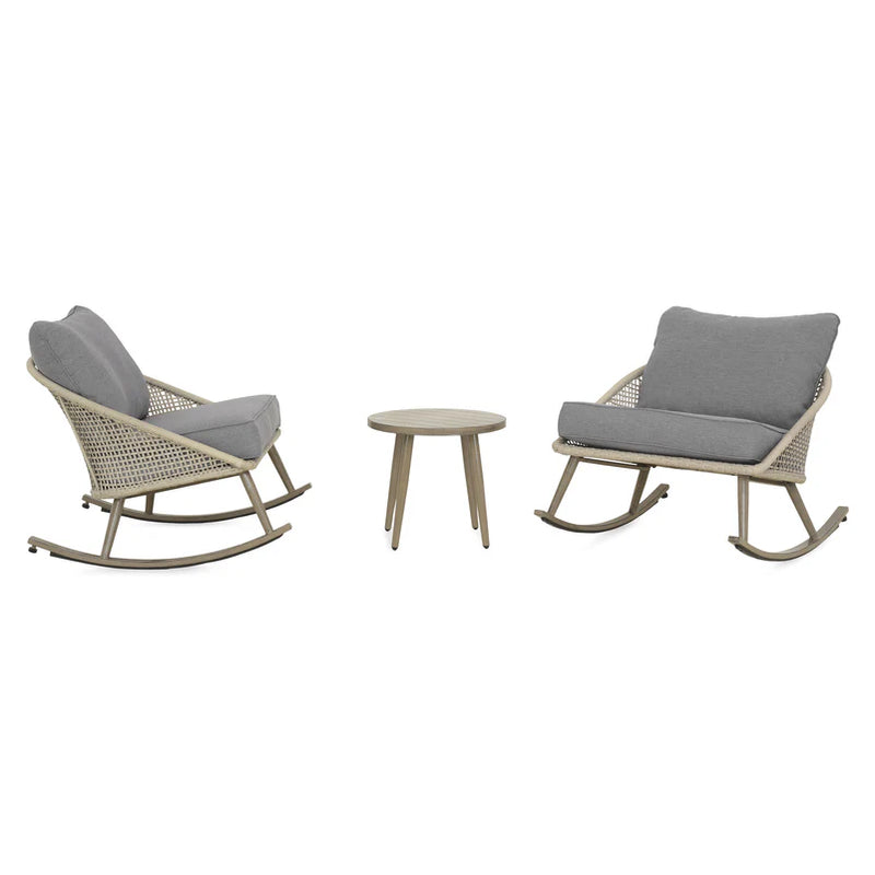 AVERY CREEK Set mobilier terasă/grădină, 2 balansoare și măsuță