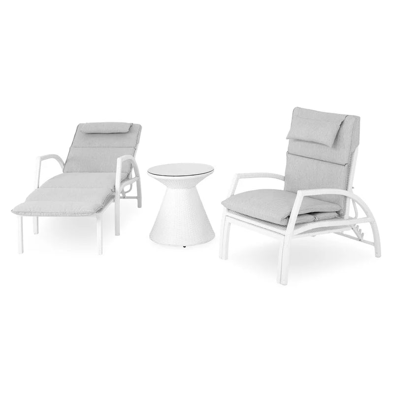SALIMA Set mobilier gradină/terasă, 2 sezlonguri și măsuță