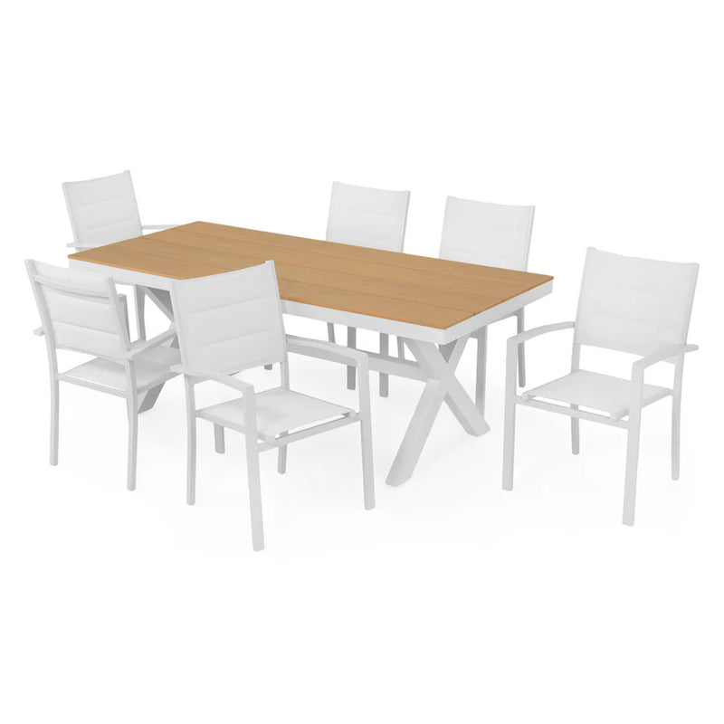 BAHIA/DRESDEN Set mobilier terasă/grădină, 6 scaune și masă