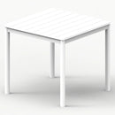 MARTA Set mobilier terasă/grădină, 4 scaune și masă alb