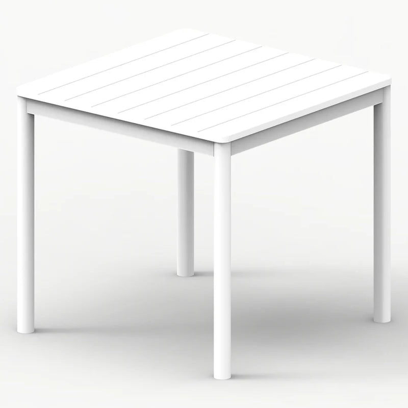 MARTA Set mobilier terasă/grădină, 4 scaune și masă alb