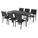 LUCCA Set mobilier terasă/grădină, 6 scaune și masă extensibilă