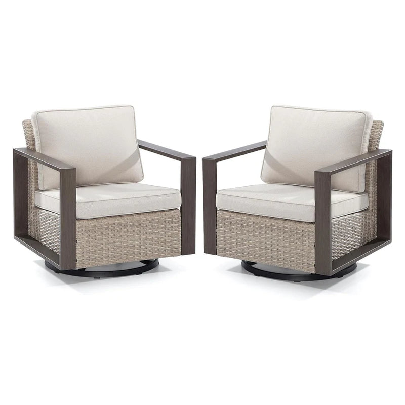 LONDON Set mobilier terasă/grădină, 2 fotolii rotative și masă